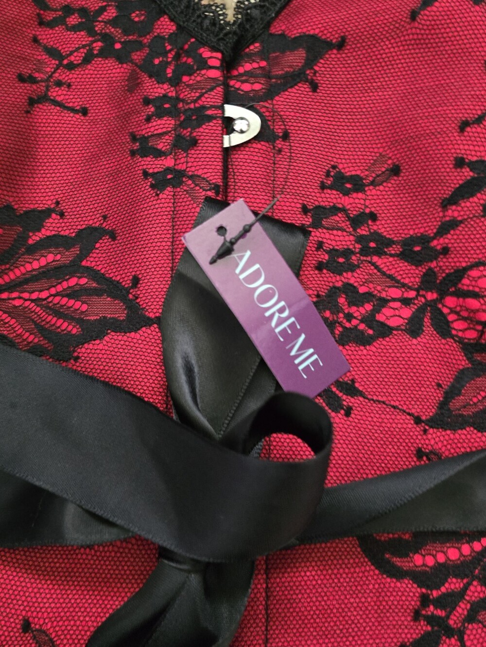 NWT Adore Me Red and Black Lace Corset - 3X - Picture 8 of 8